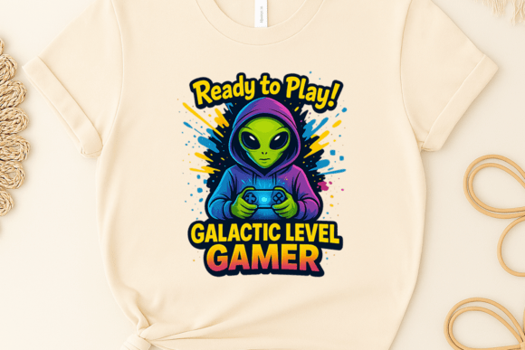 Alien Gamer Gaming Sublimation Clipart