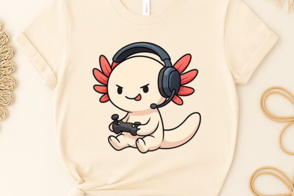 Axolotl Gaming Shirt Sublimation Clipart for Creators