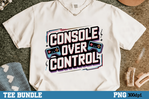Console over Control: Gaming Shirt PNG Design