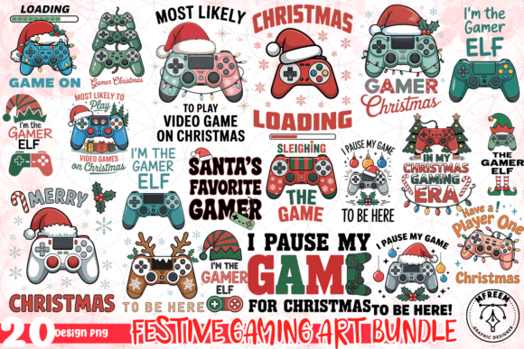 Festive Gaming Art Bundle PNG