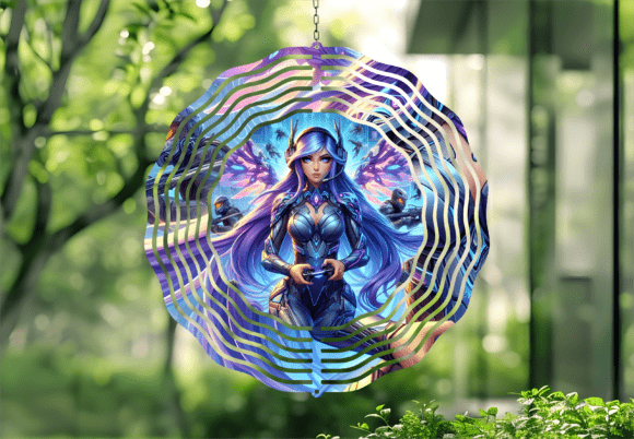Futuristic Gaming Wind Spinner – Digital Sublimation Design