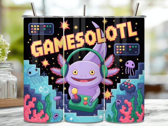 Gamesolotl Gaming Axolotl Tumbler Wrap