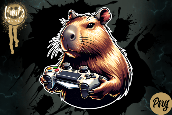 Gaming Capybara Design: High-Resolution Art for Creators