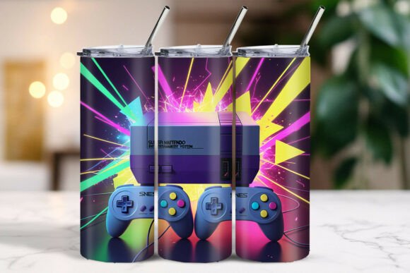 Gaming Console Color Splash Tumbler Wrap Brings Neon Energy to Everyday Gear