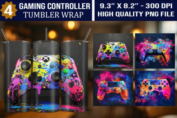 Gaming Controller Tumbler Wrap Bundle: Creative Drinkware for Gamers and Crafters