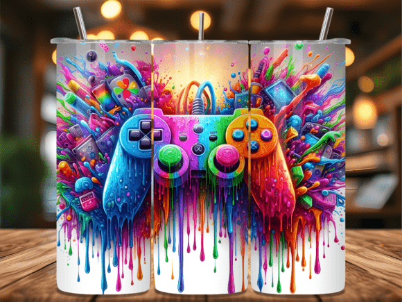 Gaming Controller Tumbler Wrap PNG