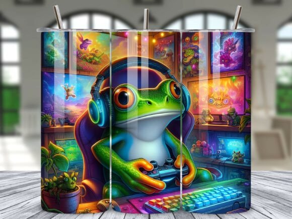 Gaming Frog Gamer Room Tumbler Wrap PNG: A Creative Tool for Modern Crafters and Entrepreneurs
