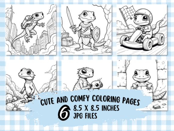 Gaming Gecko Cartoon Coloring Fun for Creative Play