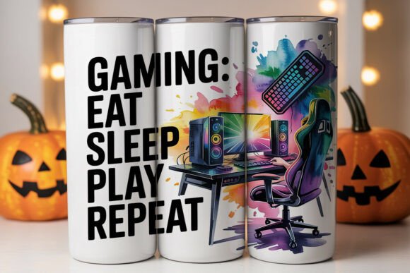 Gaming Watercolor 20oz Tumbler Wrap