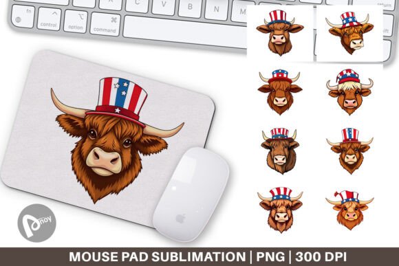 How to Get the Most from Your Mouse Pad Highland Cow Patriotic Design