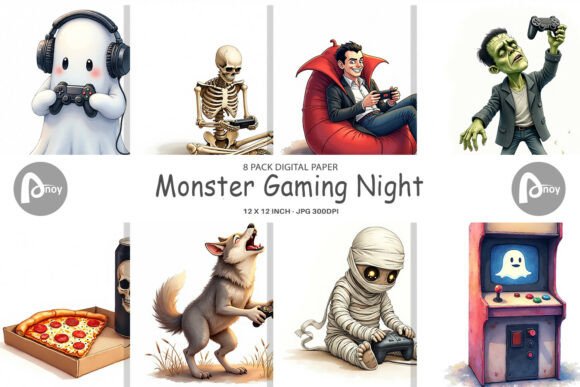 Monster Gaming Night Digital Paper: Redefining Creative Possibilities in Digital Design
