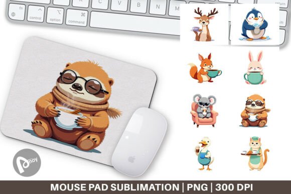 Mouse Pad Animal Finest Brew: A Creative Sublimation Design for Your Desk