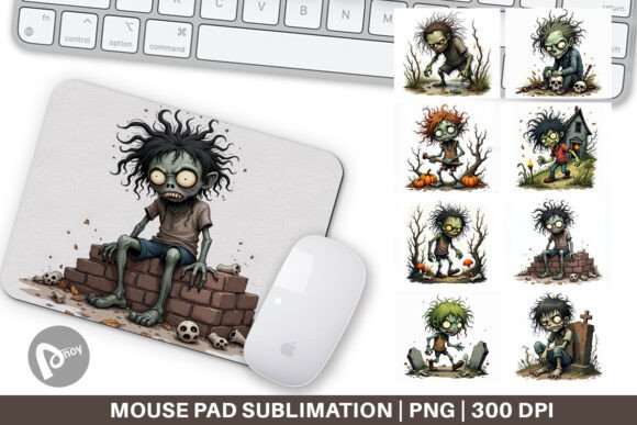 Mouse Pad Grumpy Zombie: The Sublimation Desk Mat That Brings Personality to Your Workspace