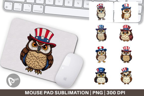 Mouse Pad Owl Patriotic: A Creative Desk Upgrade
