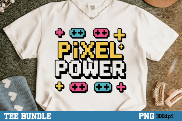 Pixel Power, Gaming Trendy Quote Shirt: The Ultimate Design Asset for Creators