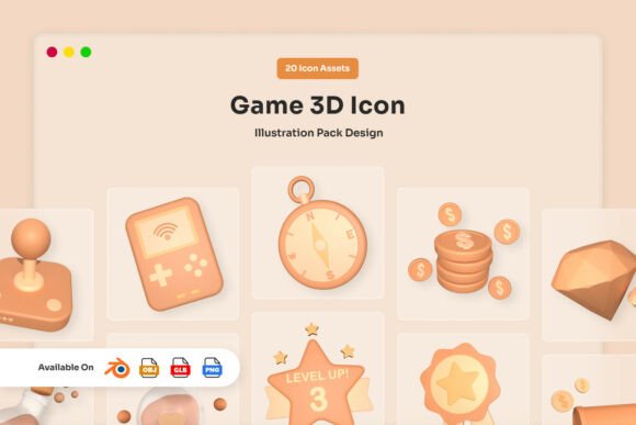 Premium 3D Gaming Icon Pack: Elevate Your Visuals