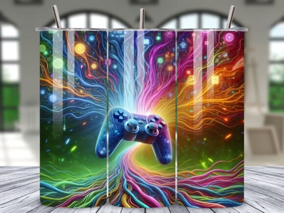 Psychedelic Gaming Controller Tumbler Wraps