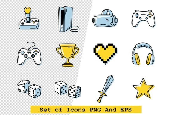 Set of Gaming Icons Vector Illustration: Building Cohesive Visual Language for Modern Digital Projects