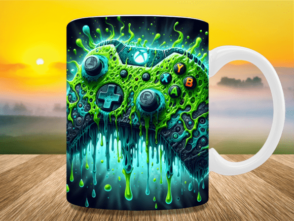 Slime Drip Gaming Controller Mug Wrap: A New Canvas for Sublimation Design
