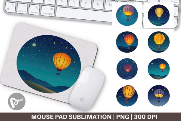 Starry Hot Air Balloon Mouse Pad: Design Meets Function