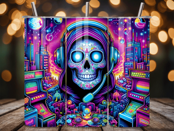 The Art of Sublimation Tumbler Wraps: Elevating Your Craft with the Neon Sugar Skull Gaming City Tumbler Design
