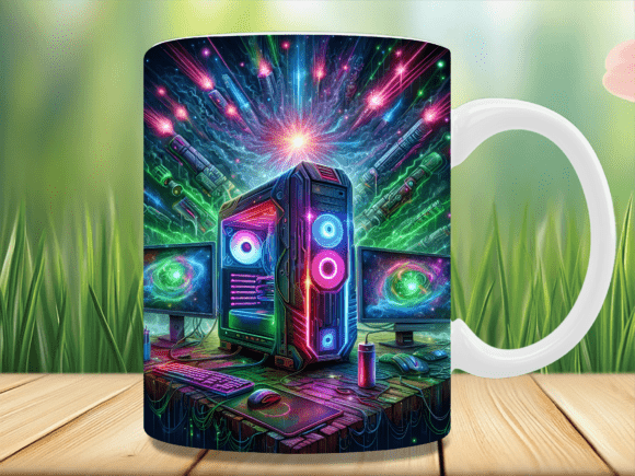 Turn Your Morning Routine Into a Masterpiece with the Psychedelic Gaming Chair Mug Wrap