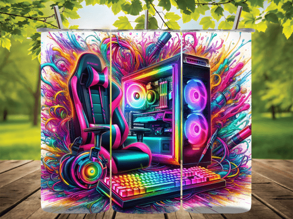 Vibrant Gaming Setup Tumbler Wrap PNG: A Practical Evaluation